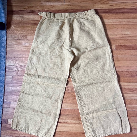 J. Jill Cropped 100% Linen Pants in Gold - Picture 2 of 8
